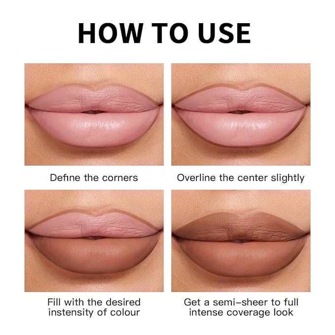 USHAS Lipstick and Lip Liner Combo Set 2 in 1 Waterproof Matte Lipstick pen for Women Lip liner Set Long Lasting with Makeup Set (Y14, Pack of 1)