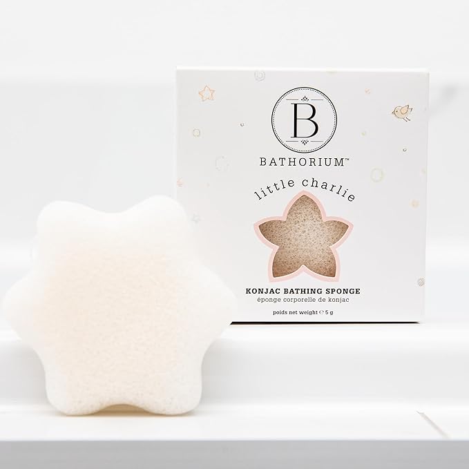 Bathorium Little Charlie Konjac Body Sponge, Gentle & Cleansing Sponge for Babies, Sensitive Skin, 100% Pure Konjac, Ideal for Daily Use, 1 Sponge