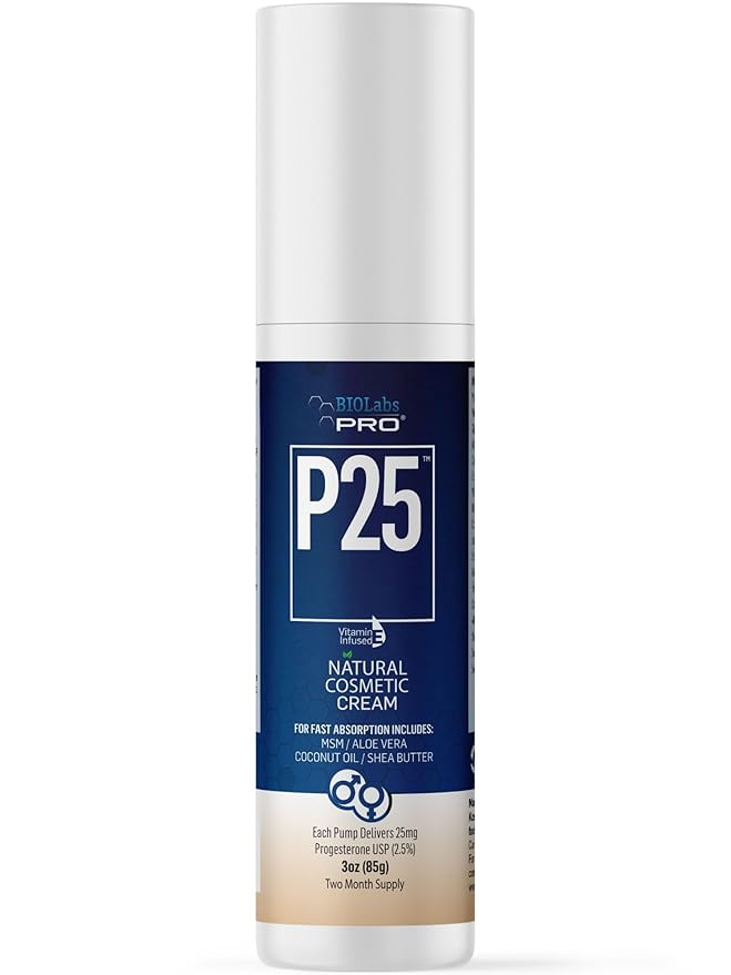 BIOLABS PRO P25 Pro-Gest Cream For Women - 1750mg Per Bottle - 25mg Per Dose - Two Month Supply - 3oz