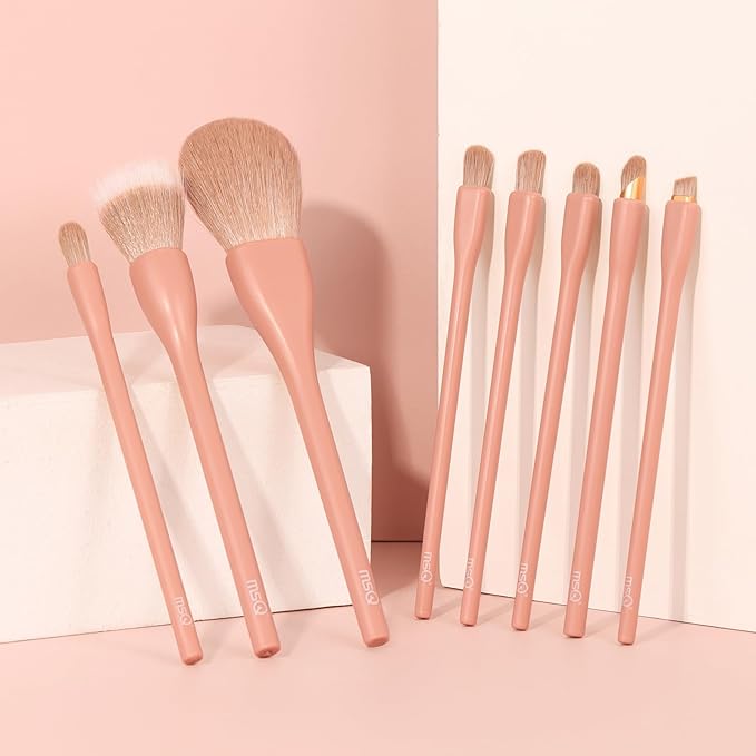 MSQ Make Up Brushes 8Pcs Makeup Brush Set Powder Brush Concealer Blending Brushes Set Stipping Brush Eyeshadow Brushes
