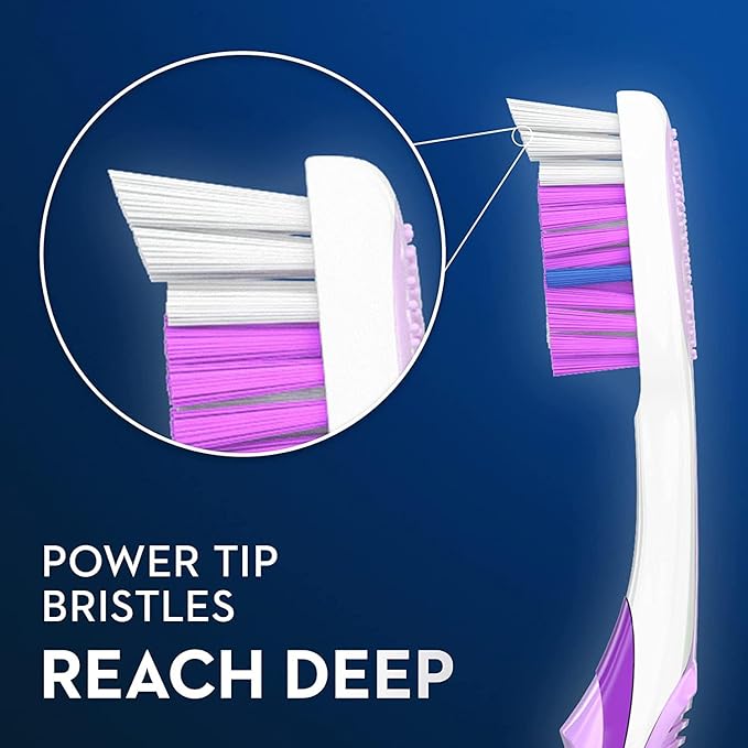 Oral-B 3D White Stain Eraser, 4 count SOFT manual tootbrush pack, Removes Stains, Whitens Teeth, Tongue and Cheek Cleaner