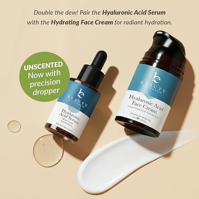 Hyaluronic Acid Serum for Face - USA Made with Natural & Organic Ingredients, Hydrating Anti Aging Face Serum, Softens and Smoothes Dry & Sensitive Skin, Fragrance Free Day & Night Facial Serum