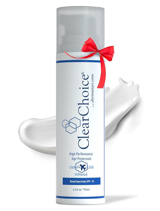 Clear Choice Sport Shield Extreme SPF 55 - Alkaline Skin Therapy Sunscreen, Non-Comedogenic, Anti-Aging Protection with Zinc Oxide & Antioxidants, For All Skin Types, Rosacea & Daily Use