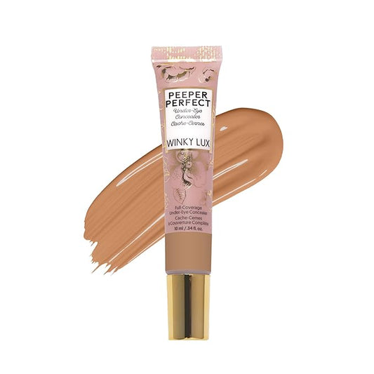 Winky Lux Peeper Perfect Under Eye Concealer, Makeup & Eye Brightener, Full Coverage Concealer for Dark Circles, Color Corrector & Eye Primer With Collagen, Hyaluronic Acid & Vitamin E (Golden Medium)