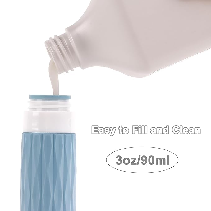 Travel Bottles for Toiletries, Travel Size Toiletries, TSA Approved 3oz Size Toiletry Containers, Leakproof & Refillable Silicone Bottles for Shampoo Conditioner (Grey)