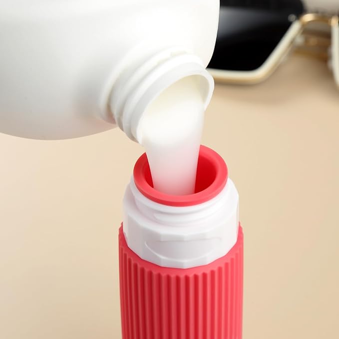 Travel Bottles for Toiletries, Tsa Approved 3oz Portable Travel Bottles, BPA Free Leak Proof Squeezable Silicone Travel Size Containers, Travel Accessories with Clear Toiletry Bag (4 Pack)