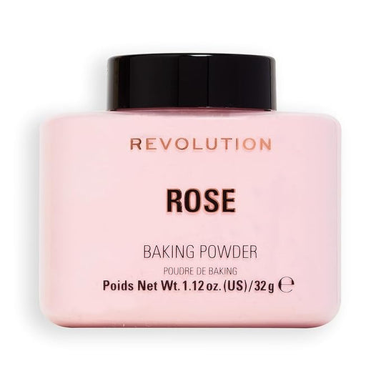 Revolution, Loose Baking Powder, Makeup Setting Powder, Long-Lasting Coverage, Mattifies & Reduces Shine, Rose, 1.12 oz