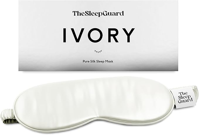 TheSleepGuard Pure Silk Sleep Mask [100% 6A Mulberry Silk, 22 Momme] Light Blocking Travel Essentials. Eye Masks for Sleeping. Black Oeko-Tex Blindfold. Eye Covers for Men & Women