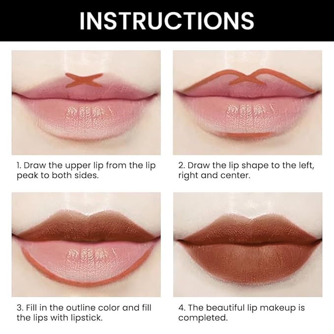 evpct 1Pcs Brown Matte Lip Liner and Lipstick Combo Set Kit for Women, Magic Neutral Lipsticks 24 Hours Original Lipstick and Lips Liner Pencil Stain Gloss Plumper Makeup Long Lasting Waterproof 38