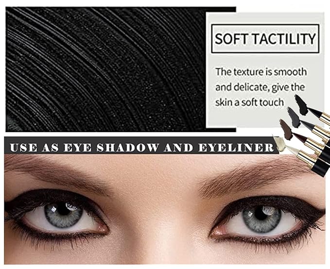 Go Ho Grey-black Gel Eyeliner Stick,Gel Eyeliner Pencil Crayon,Creamy Smooth Dark Grey Eye-liner Pen Eyeliner Makeup Eyeshadow Lips for Women(Gray)