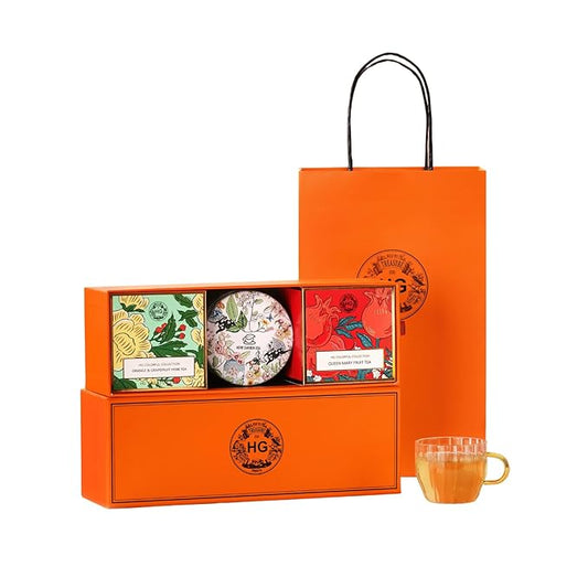 Orange & Grapefruit Herbal Tea Gift Set – Citrus Detox Tea with Natural Ingredients | 20 Tea Bags + 100g Rock Sugar | Caffeine-Free Wellness Blend | Refreshing Immune Support | Holiday Gift Box for Women & Friends