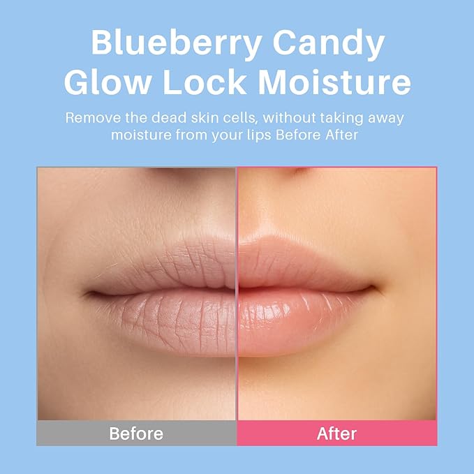Lip Sleeping Mask Blueberry Candy - Cute Lip Mask Overnight, Long-Lasting Moisturizer to Treatment, Hydration, Repair for Dry Cracked Lips - 0.42 Fl Oz