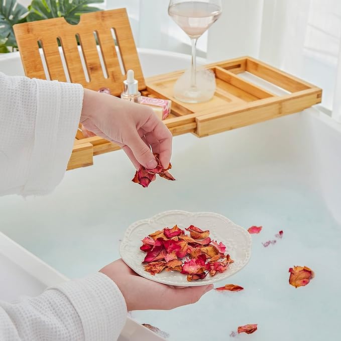 Spa Gifts for Women, Gift Set for Women, BFF LOVE 6Pcs Rose Spa Set for Women, Spa Kit with Essential Rose Oil, Bath Salt, Soap, Natural Petals, Christmas Gifts for Mom