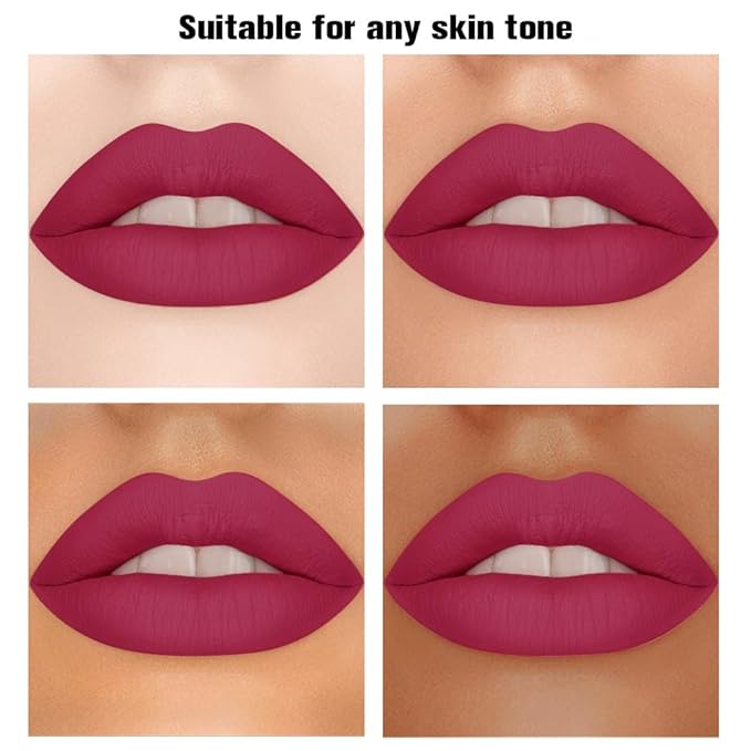 Dark Purple Matte Lipstick Crayon Pencil Set,Velvet Lip Stick for Women 24 Hour Long Lasting Waterproof Lip Liner,Magic Lipstick 24 Hours Original Lip Liner Makeup Stain Long Lasting Waterproof