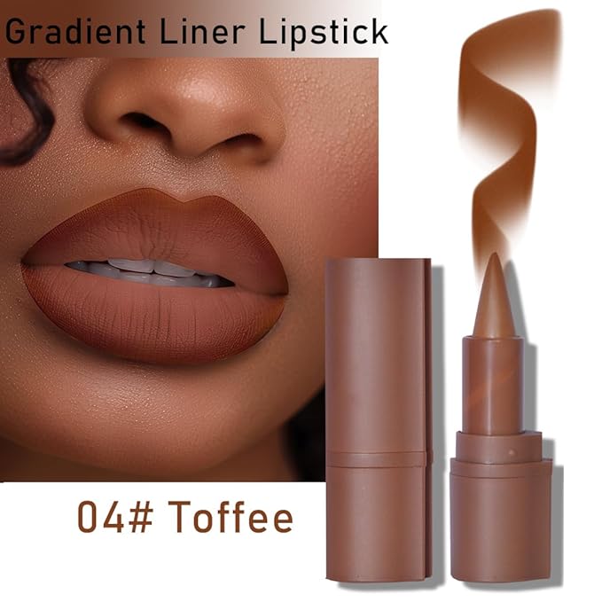 2-in-1 Gradient Lip Liner and Lipstick Lip Combo Set - Achieve Flawless Contour and Gradual Ombre Effect with Easy-to-Use Crayon Form and Cone Tip (01&04&06, 1 Count (Pack of 3))