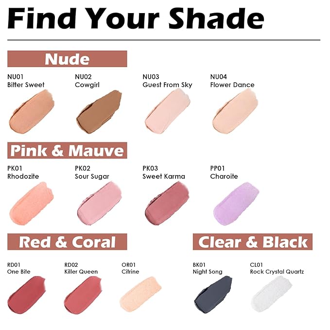 FOCALLURE Moisturizing Lipstick,Color Changing Tinted Lip Balm,Hydrating PH Lip Balm with Creamy Texture,Long Lasting High Pigmented Lip Stain,Rhodozite