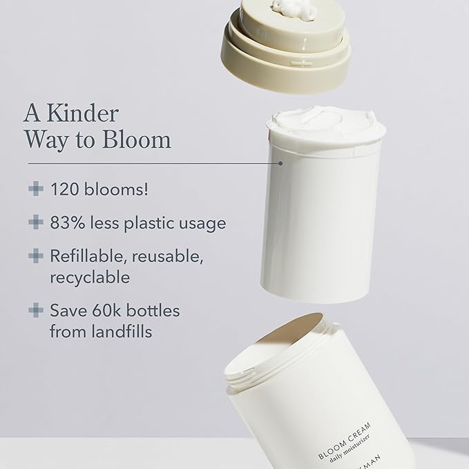 Beekman 1802 Bloom Cream Goat Milk Face Moisturizer Jumbo Refill Pod, 3.38 fl. oz. - Lightweight, Gentle, Deeply Hydrating & Nourishes Skin Barrier - All Skin Types - Cruelty Free