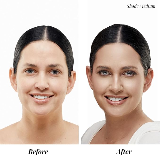 Jerome Alexander My Color 3PC Self Adjusting Full Coverage Foundation Makeup (Dark) with Kabuki Brush and Air Primer