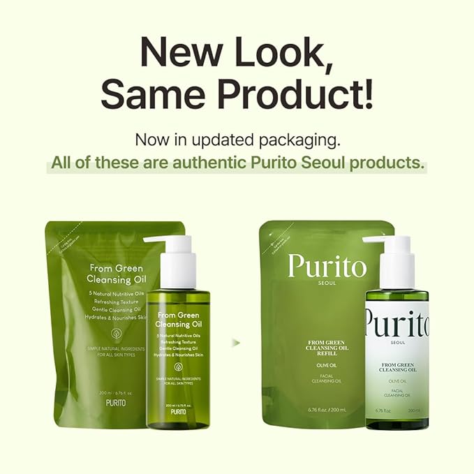 PURITO From Green Cleansing Oil Set(Original+Refill), Fragrance-Free, Gentle Vegan Oil Cleanser for Face & Eyes, for Sunscreen & Waterproof Makeup, Cruelty-Free Korean Skin Care 13.52 fl.oz / 400ml