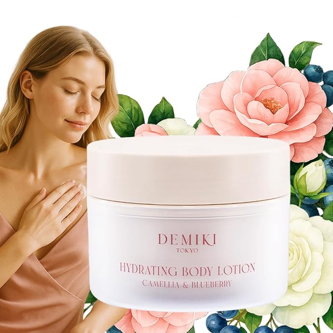 DEMIKI Body Lotion Moisturizer Skin Care with Squalane and Amino Acids - Japanese Body Lotion for Women, Beauty & Personal Care Body Cream, Perfume Moisturizer Skincare for Dry Skin 7.12fl.oz