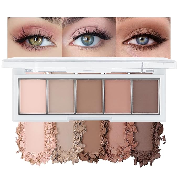 AMY'S DIARY Matte Nude Brown Beige Eye Shadow Palette Makeup, Natural Tones Eyeshadow Palette Nude Taupe Eye Shadows, for Woman Long Lasting Delanci bronzed mocha palette (#02)