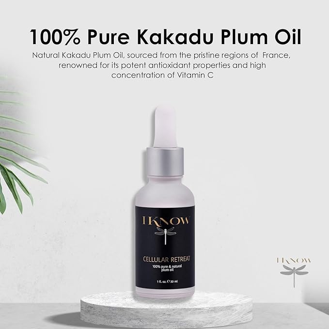 IKNOW CELLULAR RETREAT 100% Pure and Natural Plum Oil Skincare, Pro-Aging Plum Oil Treatment, Facial Serum for Skin Rejuvenation and Renewal, (1oz)