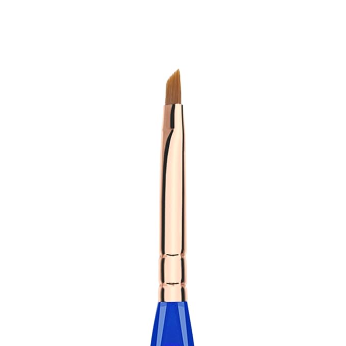 Bdellium Tools Professional Makeup Brush - Golden Triangle 762 Small Angle - With All Vegan and Soft Synthetic Fibers, For Shaping & Filling Eyebrows (Blue, 1pc)