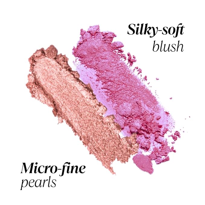 Mini Blush + Brighten Highlighter Duo, Lightweight Blendable Shimmer Blush, High Pigmented Makeup Powder Palettes, Cruelty Free - #Blessed