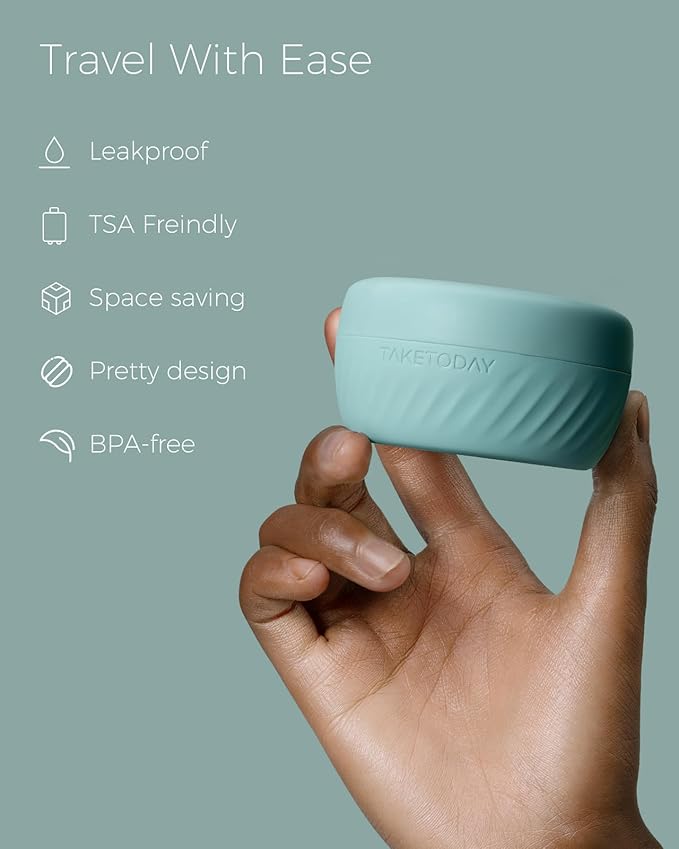 TakeToday Travel Containers for Toiletries, Leak-proof, TSA Approved, Refillable Silicone Cream Jars with Lid Travel Size Essential for Cosmetic toiletry Cream, 2&3oz, 4 Pack (Grey)