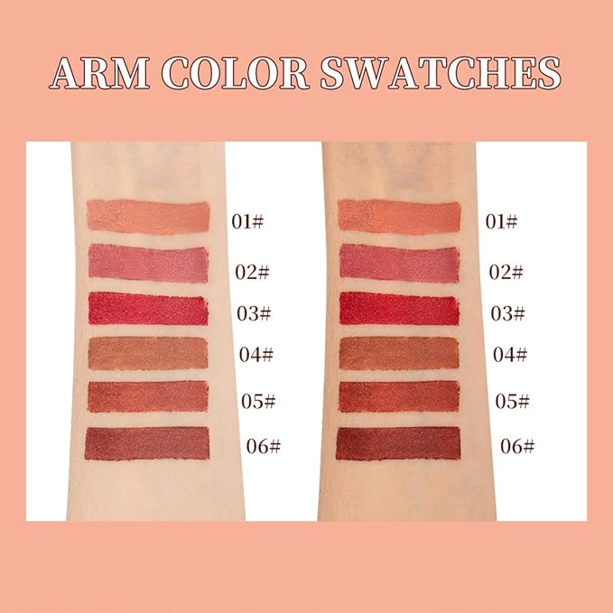 6 Colors Lip Liner and Lipstick Lip Combo Set,2 in 1 Gradient Matte Nude Red Velvet Lip Pencil,High Pigmented Long Lasting Natural Lipstick Crayon Lip Makeup Pack