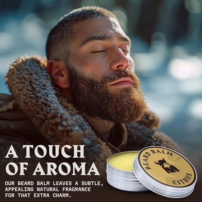 Striking Viking Beard Balm for Men - Leave in Beard Conditioner - Styling Balm Made with Naturally Derived Beard Butter, Argan & Jojoba Oils (2 Ounce (Pack of 1), Citrus)
