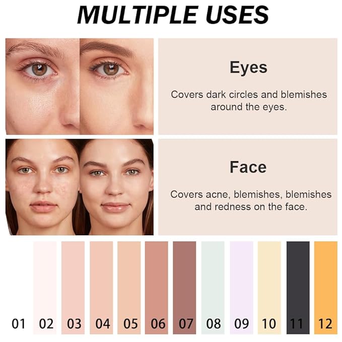 Kaely Pot Concealer Full Coverage, Under Eye Brightener Color Correcting Concealer for Dark Circles, Waterproof Foundation Face Makeup, Eye Ring Corrector de ojeras, 04 Neutral