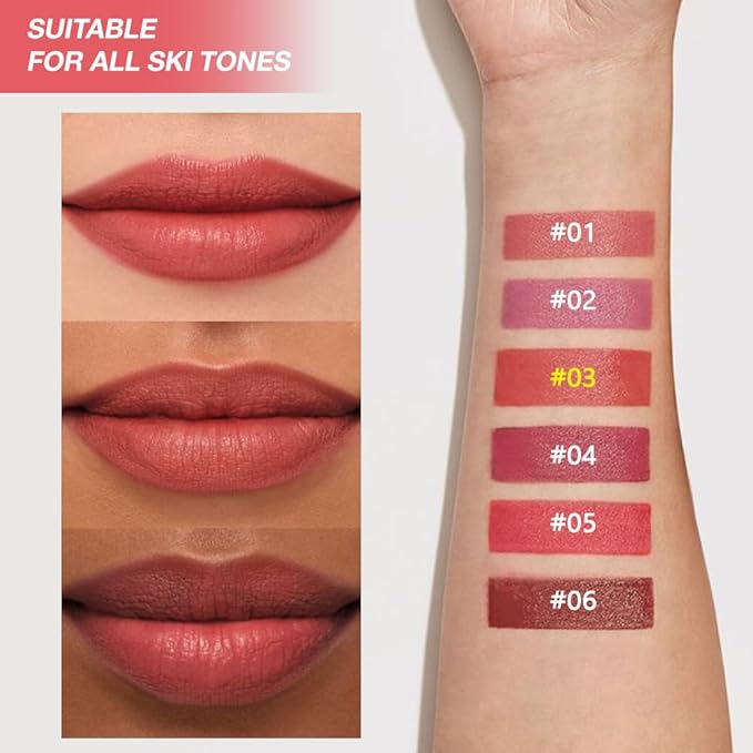 Coral Orange Red Matte Lipstick Crayon for Women, Long Lasting Waterproof Velvet Lip Liner Pencil, High Pigment Creamy Lipstick, Longwear Non-Drying Lip Makeup Cruelty-free 24 Hours, 03#