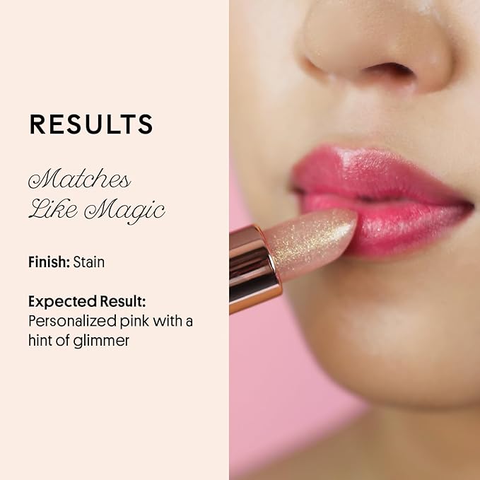 Winky Lux Rosé Glimmer Balm -Hydrating ph Lip Balm, Natural Pink Tint with pH Color Changing, Moisturize & Soften Lips While Leaving Sheer Pink Tint, with Vanilla Scent