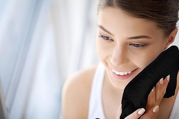 Softolle 100% Cotton Washcloths 24 Pack (12x12 Inches) Soft, Highly Absorbent Washcloth, Face Towels, Wash Cloths for Face, Ring Spun, Bulk Pack (Black)