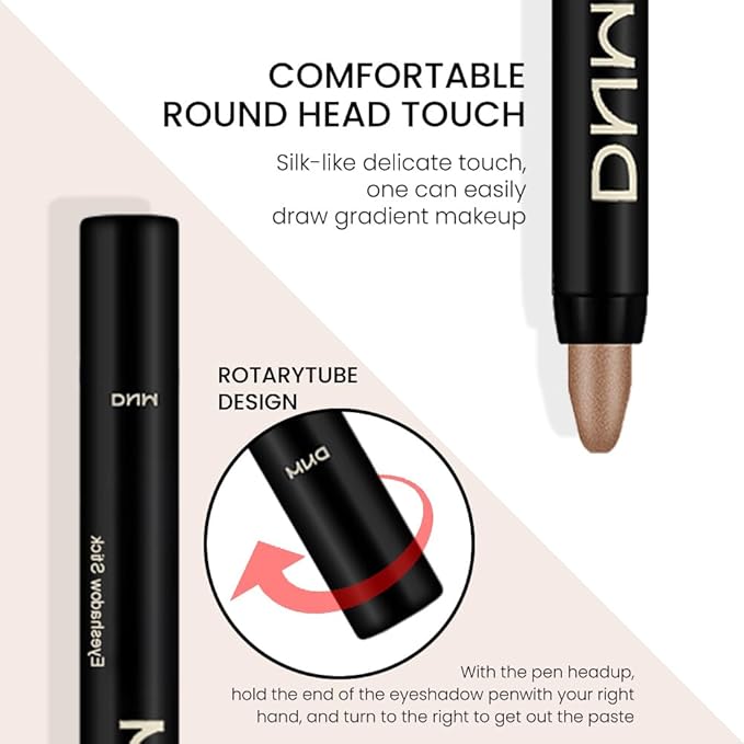 Kaely 8Pcs Cream Eyeshadow Stick Set, Champagne Pearl Taupe Bronze Cocoa Stone Putty Smoky Amethyst, Matte Shimmer Eyeliner Pencil Eye Shadow Sticks Palette Makeup for Older Women, Cruelty-Free 03