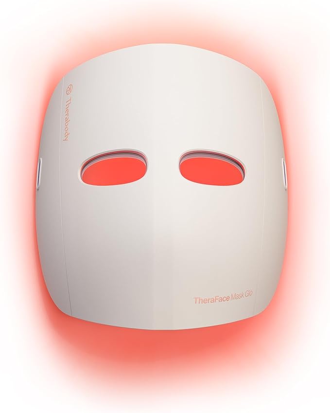 TheraFace Mask Glo by Therabody | Cordless LED Face Mask with Red, Blue & Infrared Light | at-Home Light Therapy Mask for Radiant, Healthier-Looking Skin | Includes Protective Eye Shield