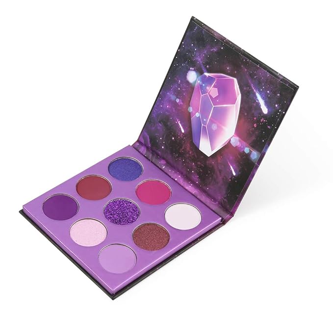 docolor Eyeshadow Palette 9 Colors Gemstone Shadow Palette Highly Pigmented Mattes Shimmers Smokey Glitter Cream Colorful Powder Blendable Long Lasting Waterproof Makeup Palette-Purple