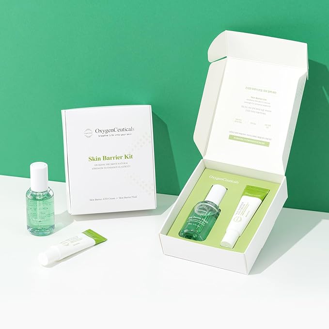 OxygenCeuticals Skin Barrier Kit – Skin Barrier Fluid 30ml & Ato Cream 20ml for Deep Hydration, Protection, & Barrier Strengthening