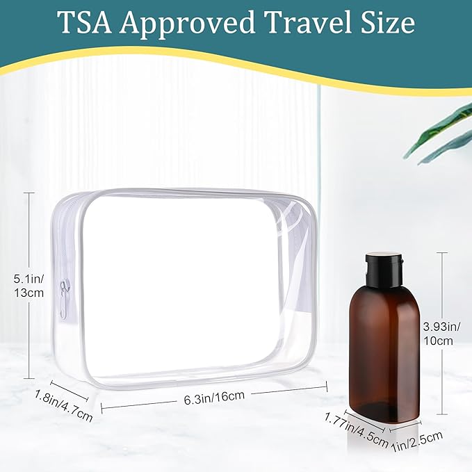 Cosywell Travel Shampoo Bottles 4pcs 3.4oz TSA Approved Travel Size Bottles for Toiletries Leak Proof Empty Lotion Containers with Flip Cap Small Plastic Squeeze Bottles, Amber