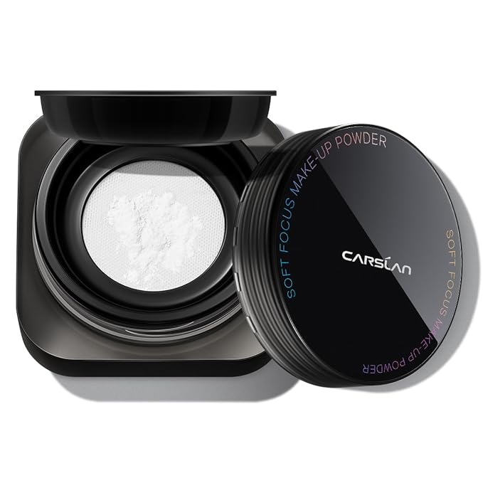 CARSLAN 1.0 Soft Focus Setting Powder + Black Magnet Setting Spray, All Day Longlasting Makeup Set