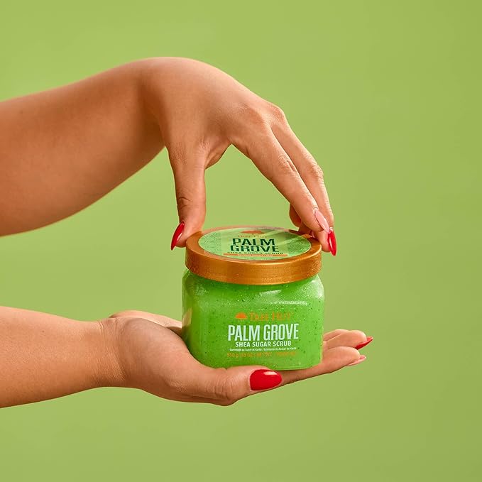 Tree Hut Palm Grove Shea Sugar Scrub, Exfoliating, Hydrating & Moisturizing Body Scrub with Shea Butter & Nourishing Essential Oils, Smooth & Soften Skin, 18 oz