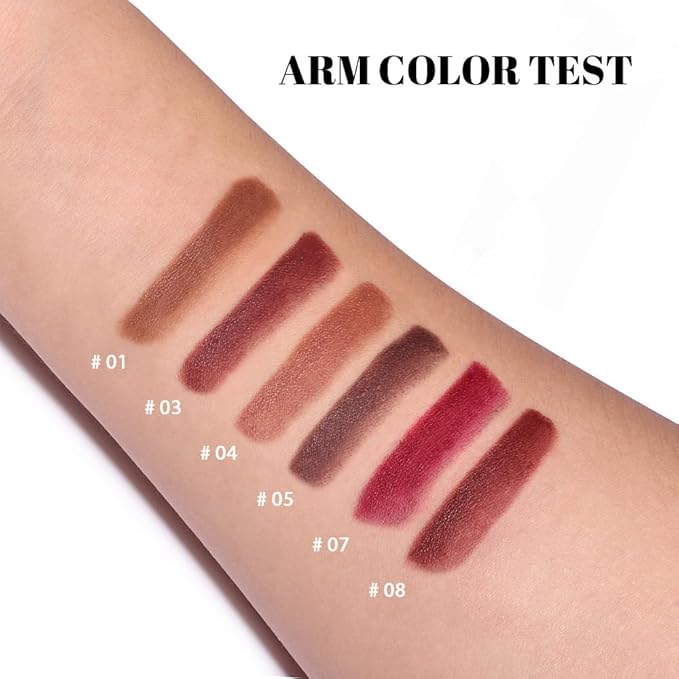 BINGBRUSH 2-in-1 Gradient Lip Liner & Lipstick Combo,Matte Longwear Waterproof Lip Pencil with Cone Tip,Smudge Proof Crayon for Flawless Ombre Contour (6pcs-01#03#04#05#07#08#)