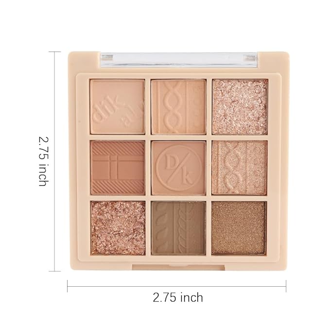 9Colors Neutral Eye Shadow Palette Eyeshadow Kit Nudes,Matte Glitter Natural Neutral Eyeshadow Palettes for Hazel Eyes Long Lasting Naturing-Looking Travel Eyeshadow Nude Palette