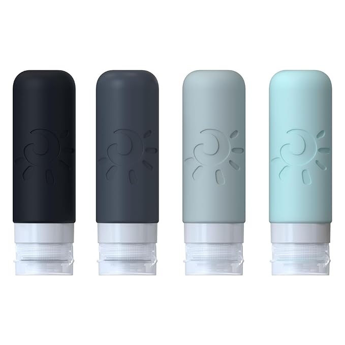 Travel Bottles for Toiletries, TSA Approved Travel Containers 3oz Leak Proof Travel Tubs Refillable Liquid Travel Accessories for Shampoo Conditioner Lotion Body Wash(Multicolored A)