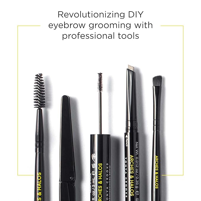 Arches & Halos Angled Brow Shading Pencil - Dual Ended Pencil and Brush with Highly Pigmented Color - Define, Detail and Build Brows - Vegan and Cruelty Free Makeup - Sunny Blonde, 0.012 oz