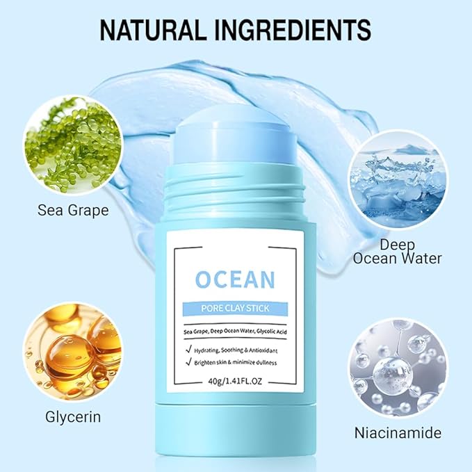 2Pcs Clay Mask For Face, Blackhead Remover For Face, Deep Pore Cleansing, Moisturizing, Skincare Facial Mask for Refining Pores and Controlling Oil (A02#2Pcs Blueberry)