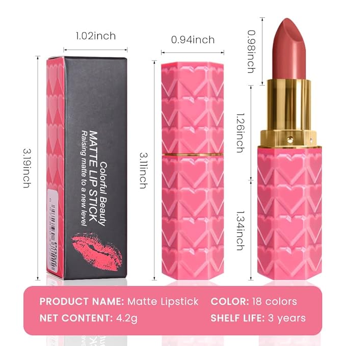 Labiales Magicos 24 Horas Originales: 3 Pcs Matte Velvet Lipstick Set for Women, Nude Long Lasting Matte Lipstick 24H Waterproof for Girls, Natural Lip Makeup