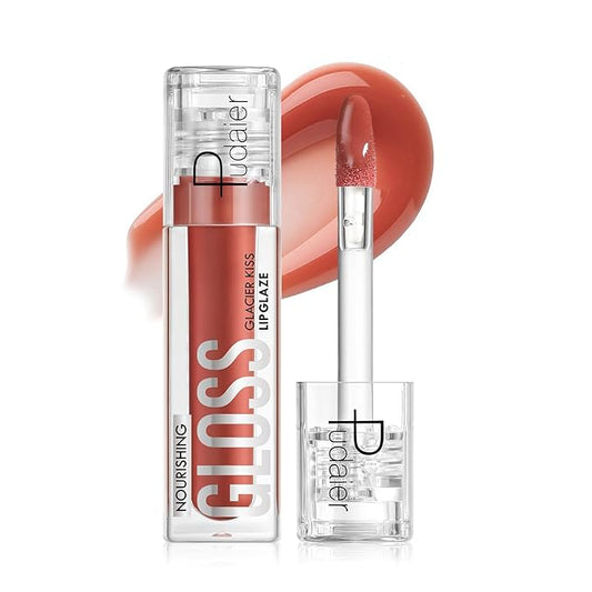 Pudaier Glossy Lip Stain, Excellent Recovery, Moisturizing Lip Care Tinted Lip Oil, Hydrating Plumping Lip Gloss Balm, Non-Sticky Long Lasting Light Texture LipGloss Oil for Dry Lip (04 Fierce Echo)