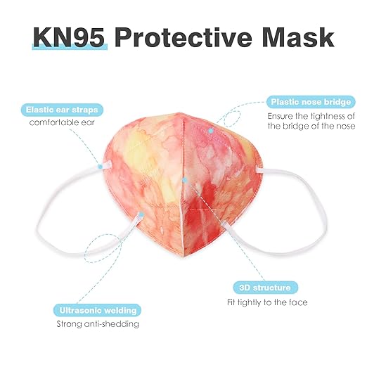 50 Pcs KN95 Face Maks for Audlts (Tie Dye)